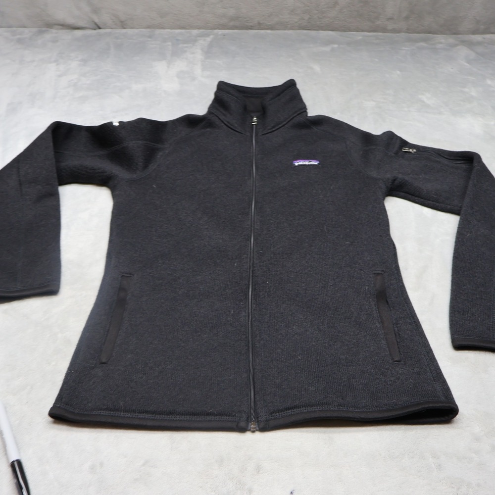 Patagonia Jacket Womens Small Black Better Sweater Full Zip Knit Outdoor LOGO